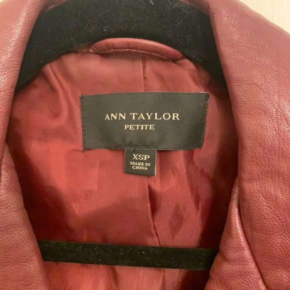 Ann Taylor Red Faux Leather Jacket - XS petite - Picture 3 of 3